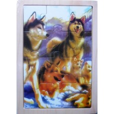 Wooden 12 Piece Wolves Puzzle Wooden 12 Piece Wolves Puzzle